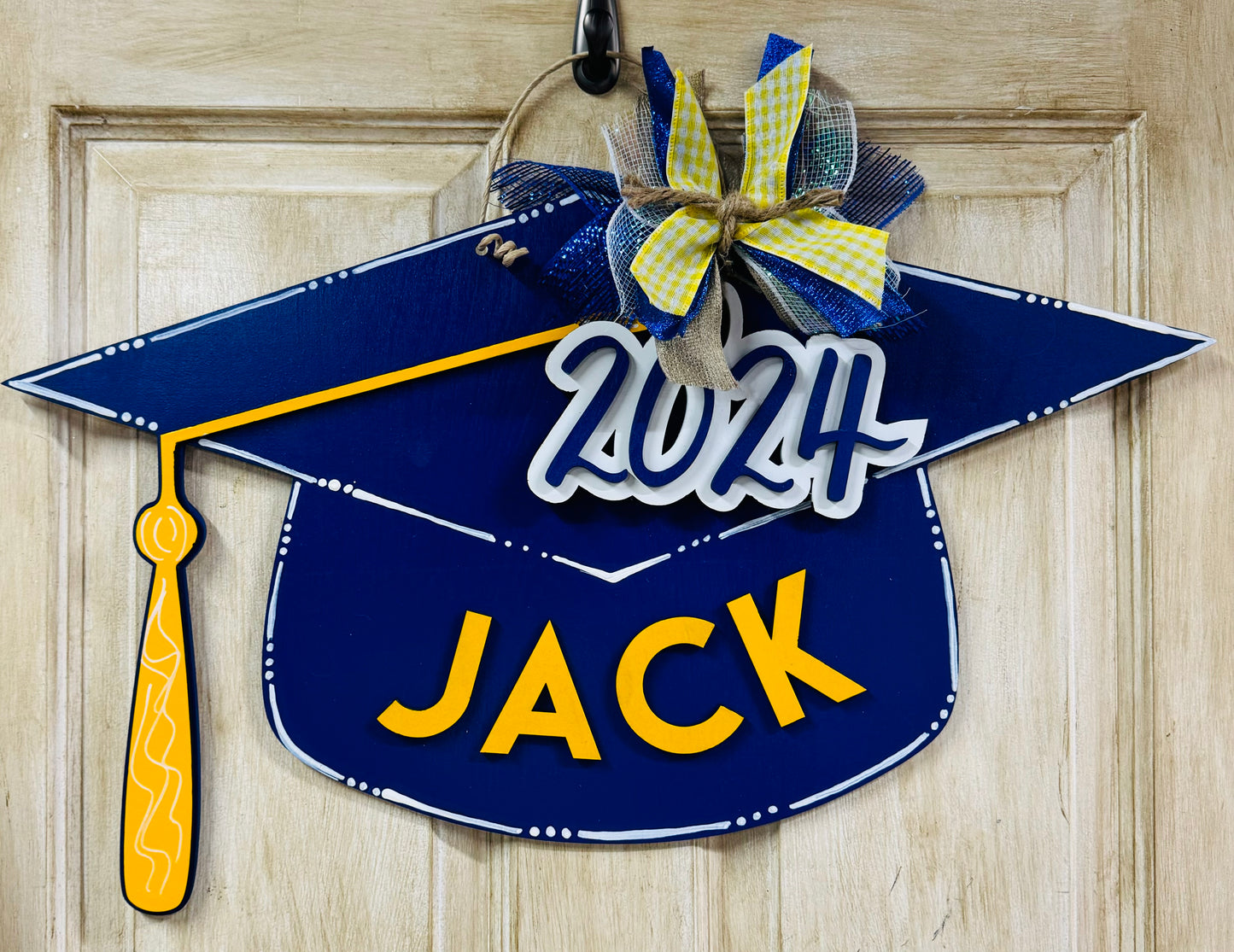 3D graduation cap door hanger