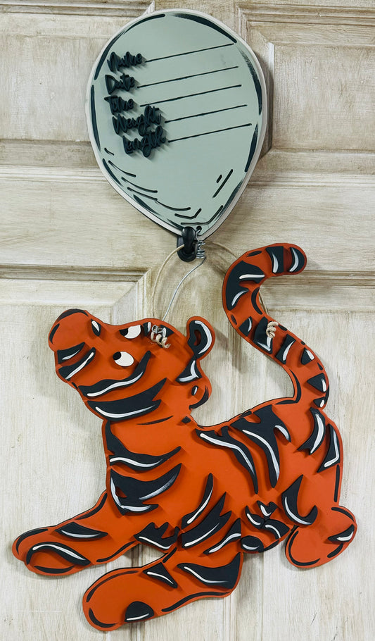 3D Tigger nursery/hospital sign & birth stats