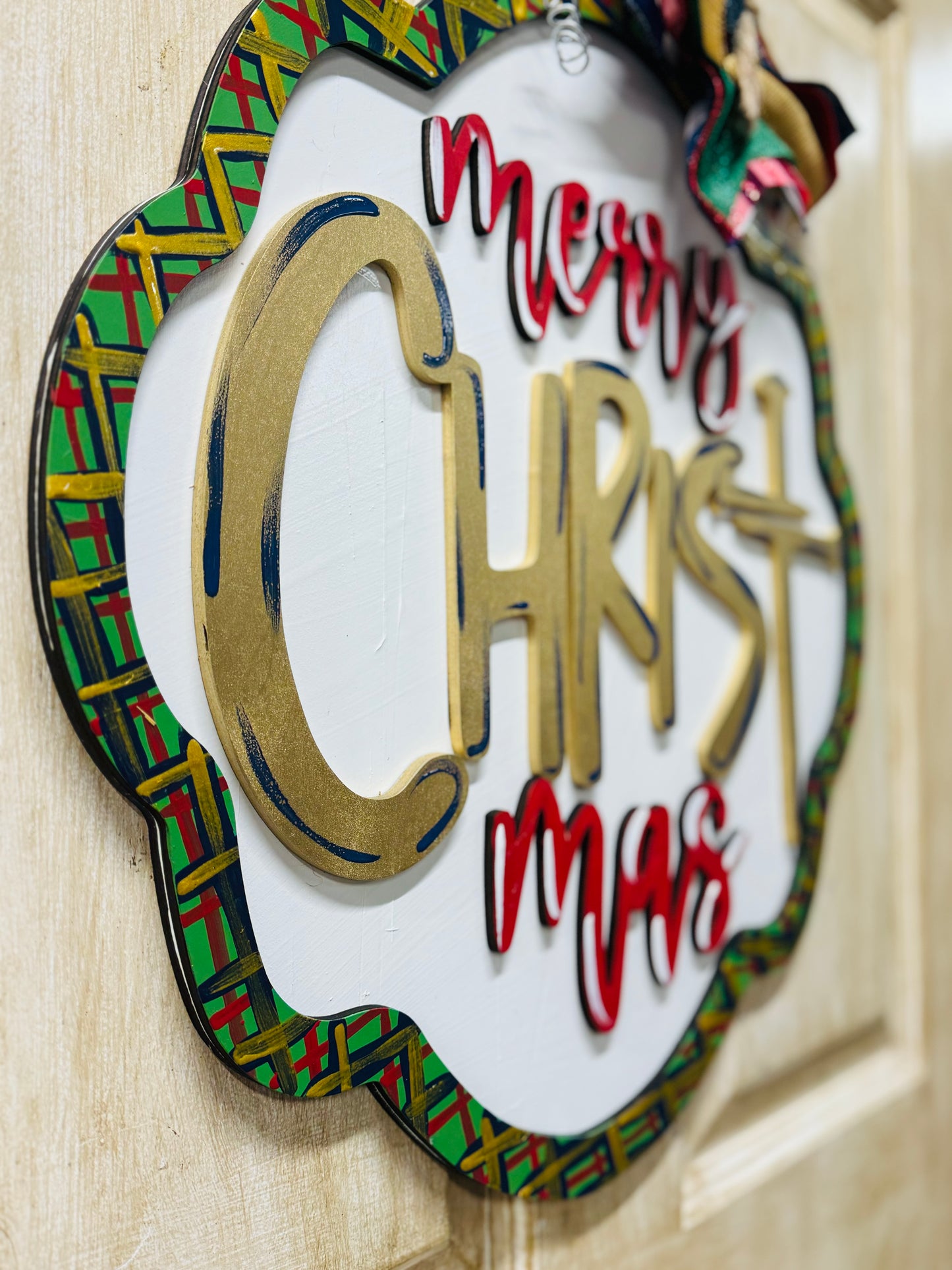 3D merry CHRISTmas Door hanger