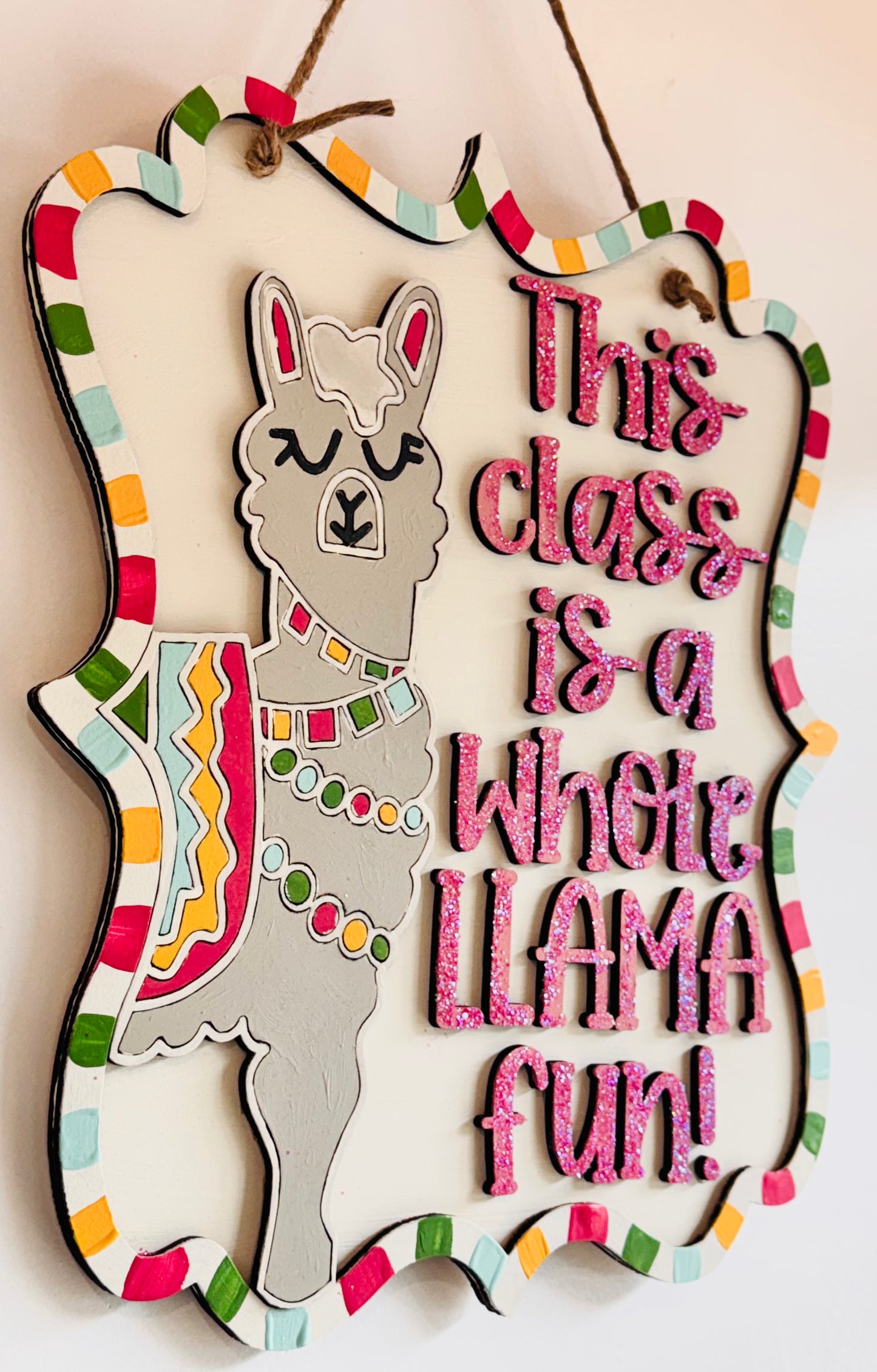 3D Llama Fun Door hanger