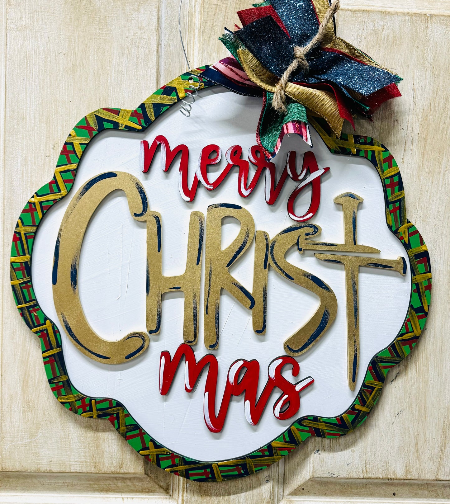 3D merry CHRISTmas Door hanger