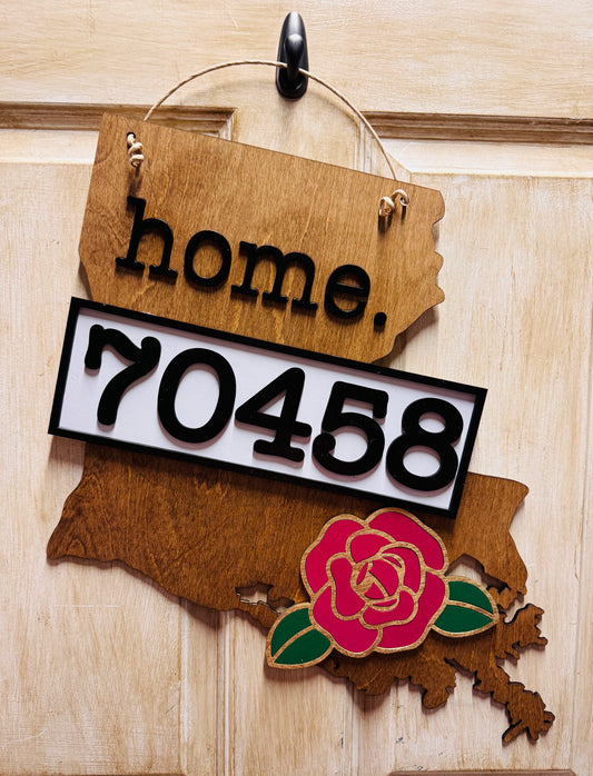 3D Slidell, LA  camellia door hanger