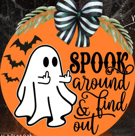 3d Spook & find out door hanger