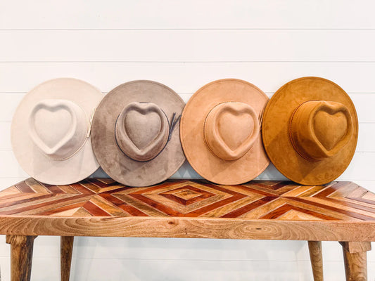 Heart Crown Vegan Suede Hat-lasered