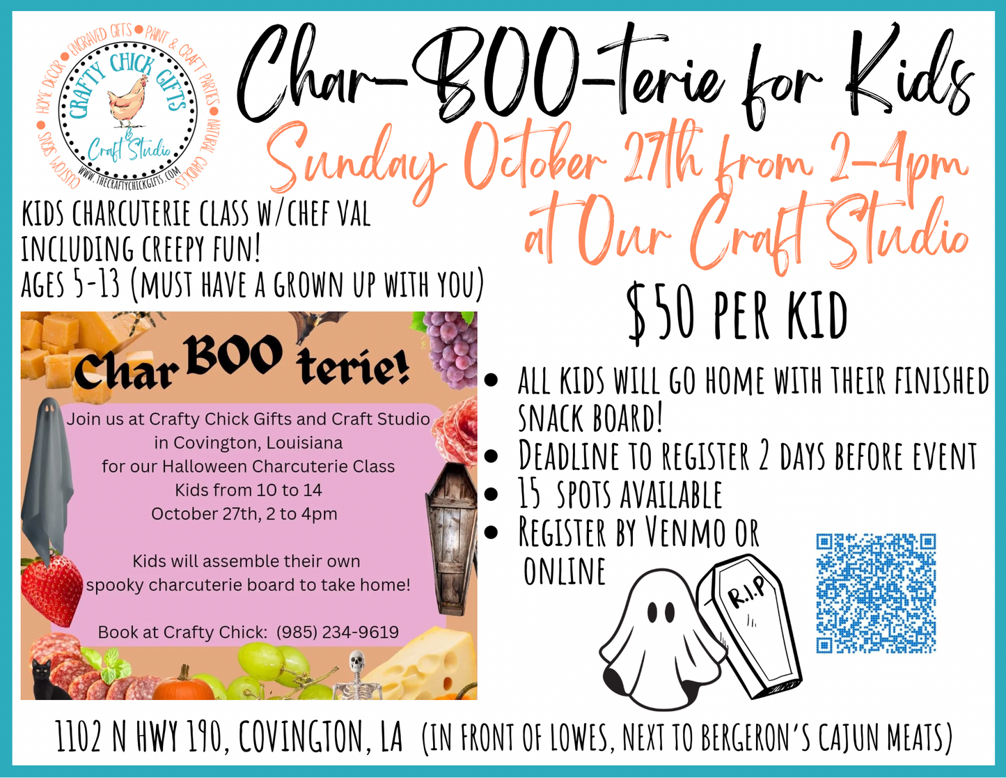 10/27 Kids char-BOO-terie workshop