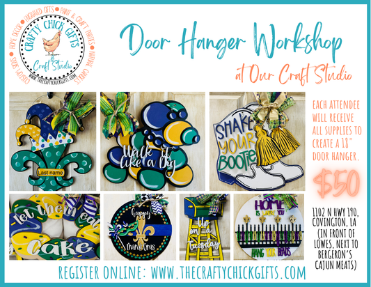 Mardi gras door hanger Workshop