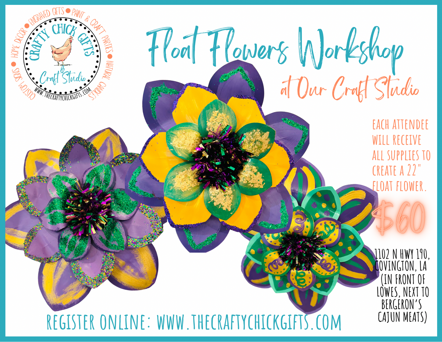 Mardi gras Float Flower Workshop