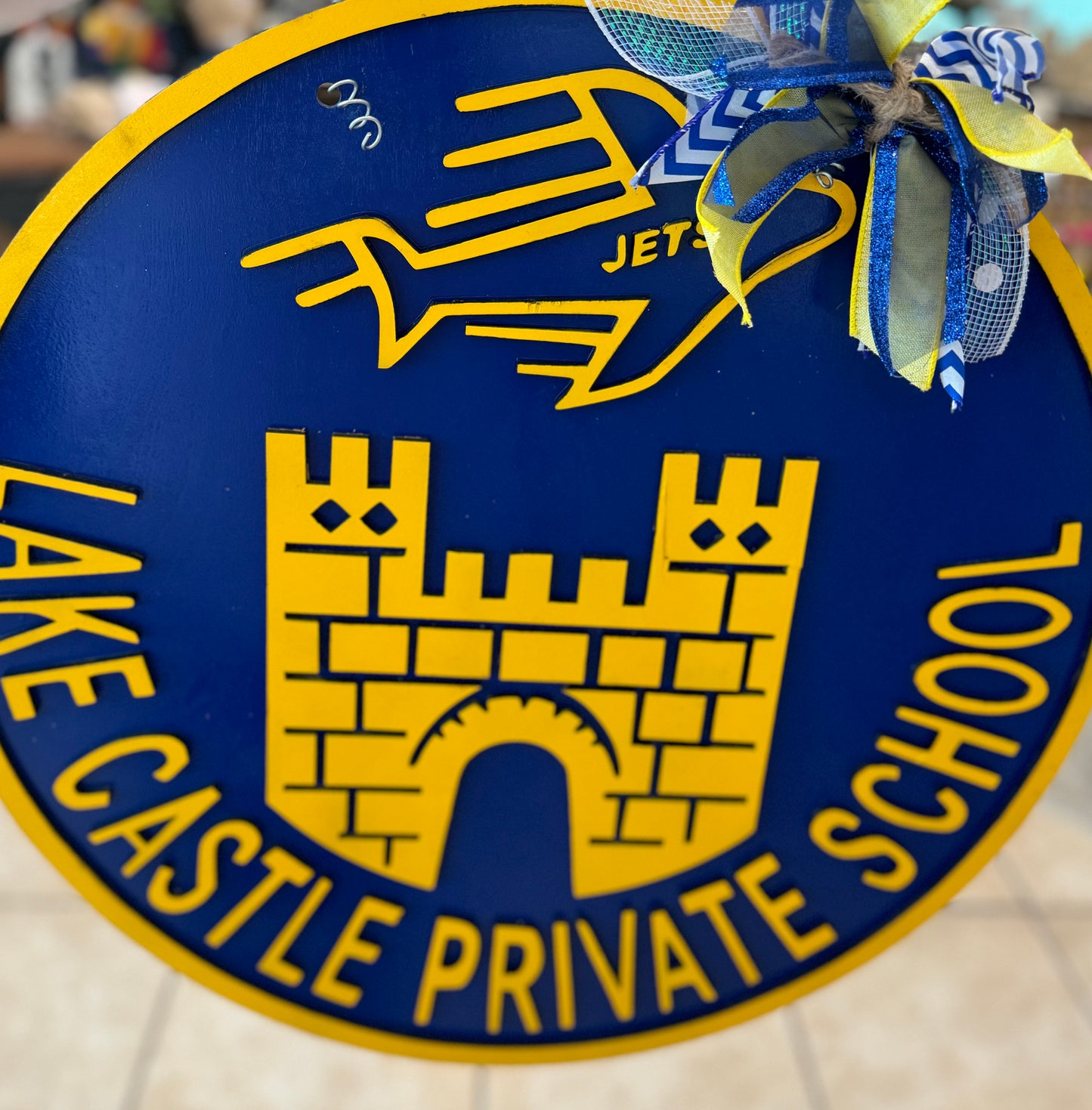 3D Lake Castle School door sign