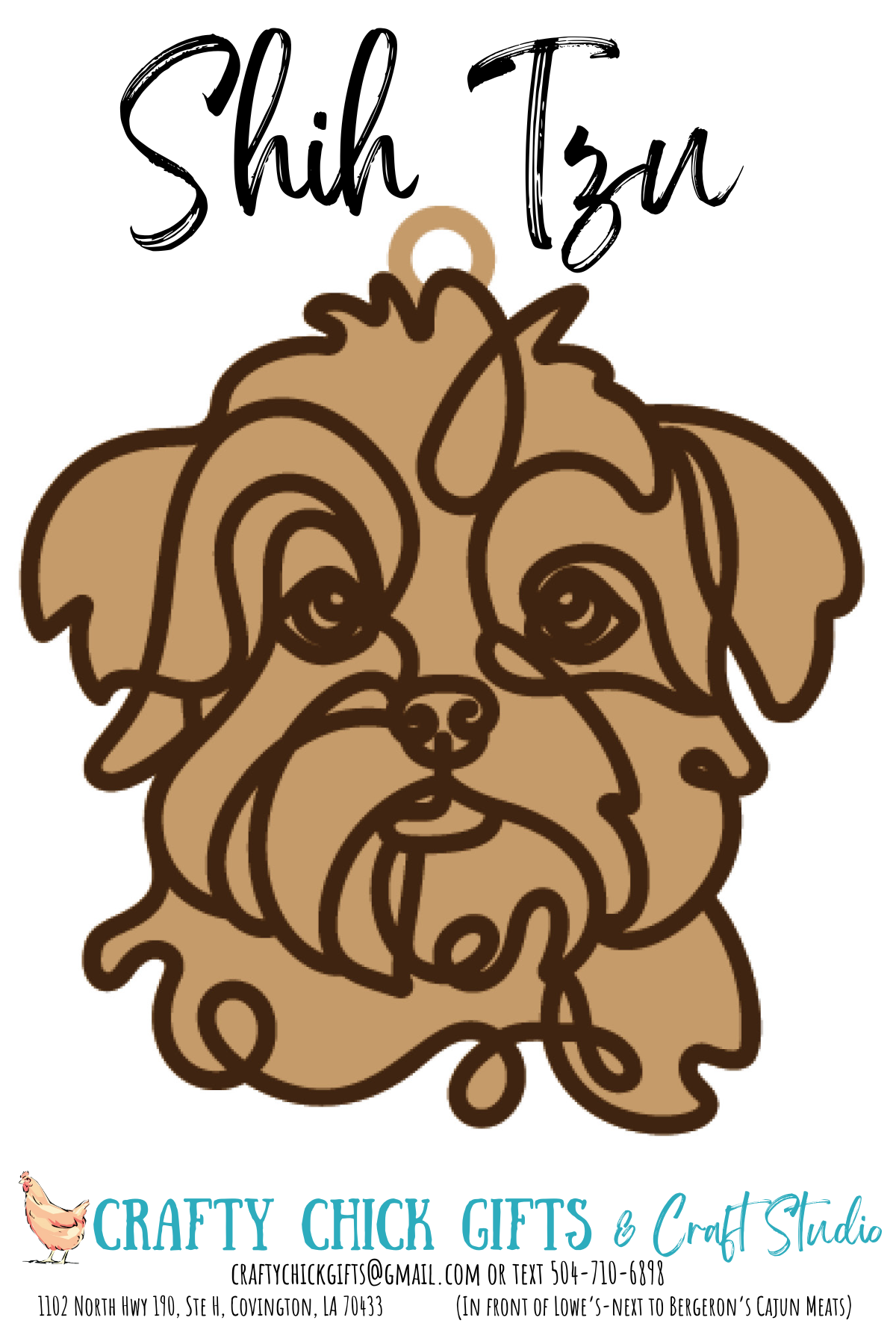 Dog LIne Art Ornament