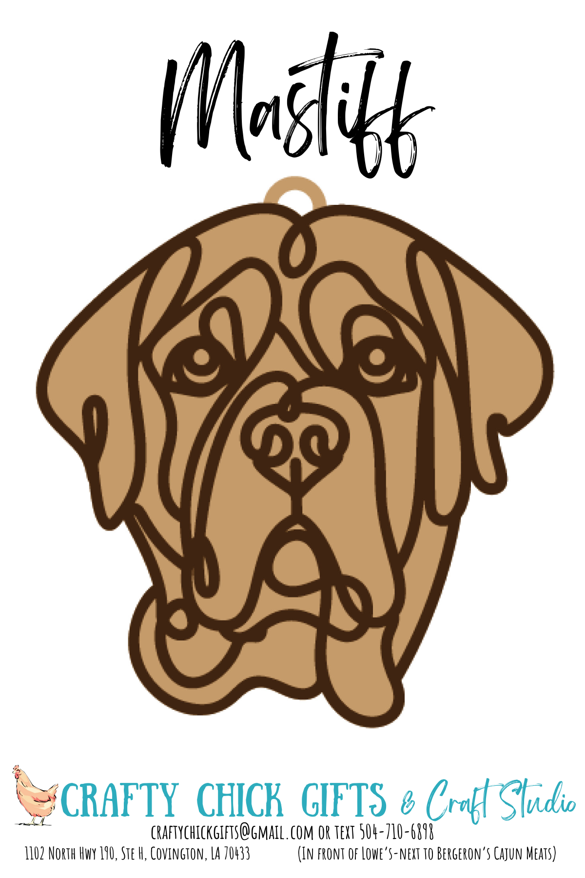 Dog LIne Art Ornament