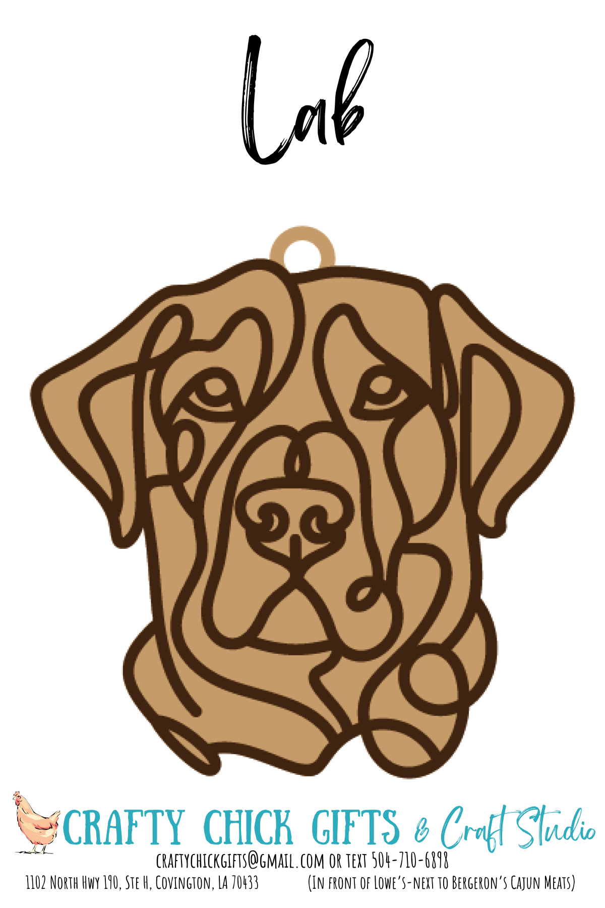 Dog LIne Art Ornament