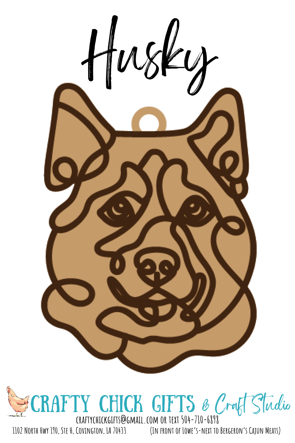 Dog LIne Art Ornament