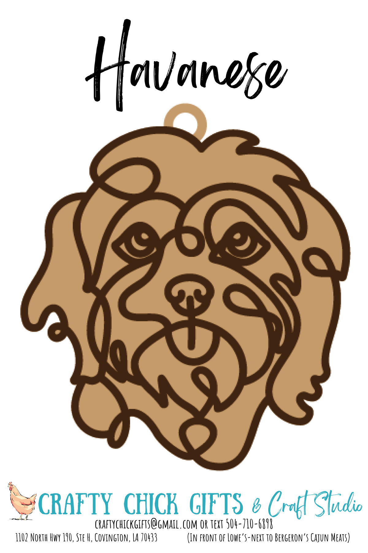 Dog LIne Art Ornament