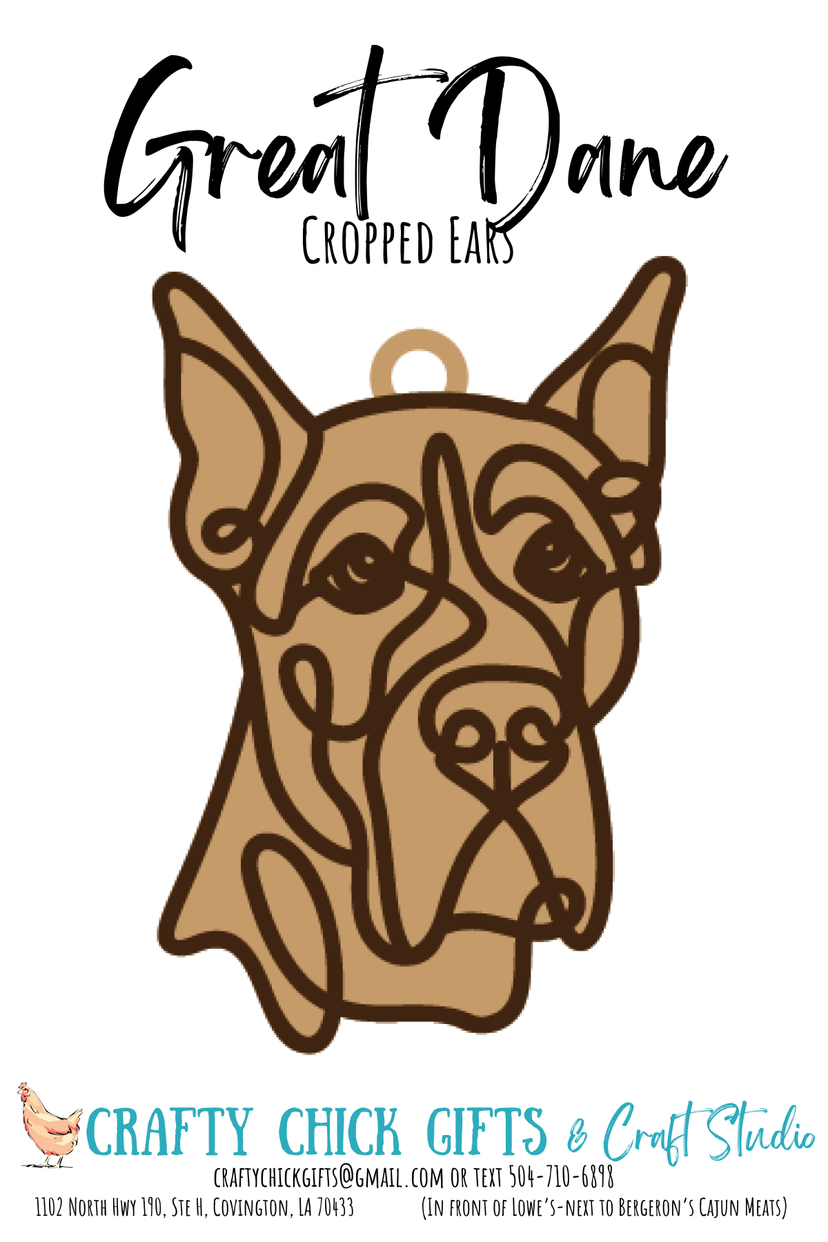 Dog LIne Art Ornament