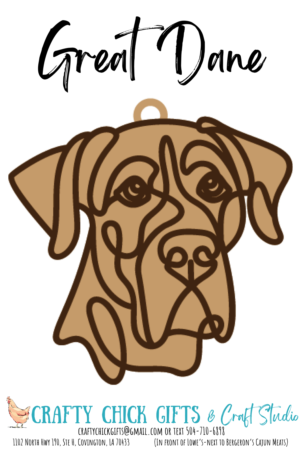 Dog LIne Art Ornament