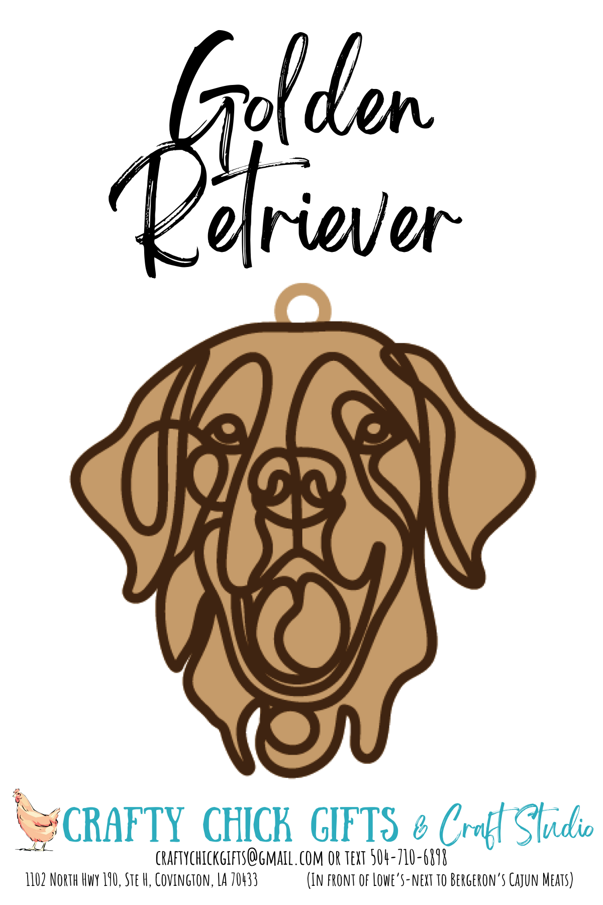 Dog LIne Art Ornament