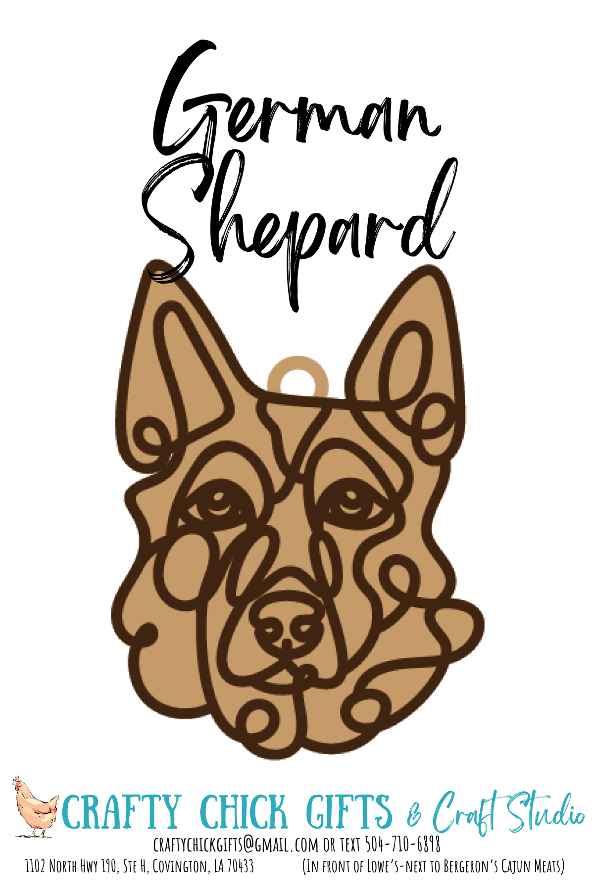 Dog LIne Art Ornament