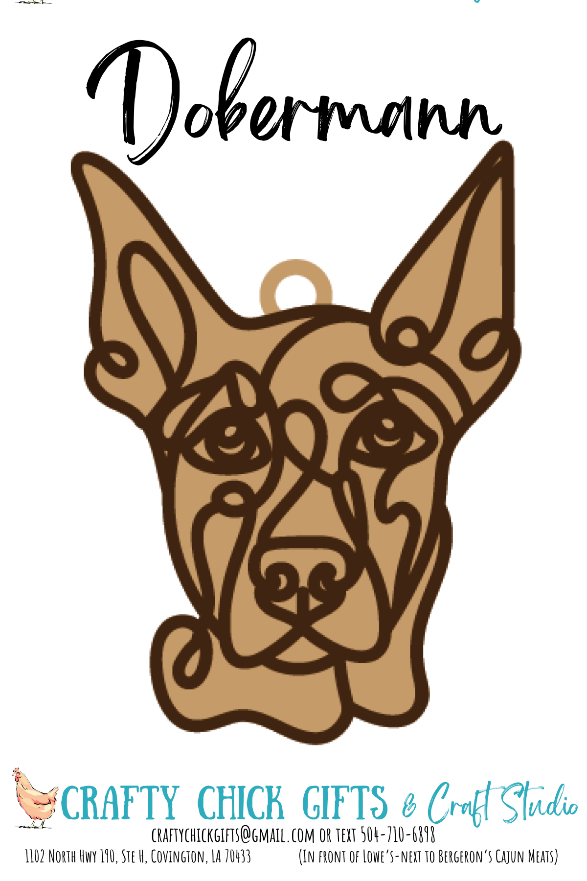 Dog LIne Art Ornament