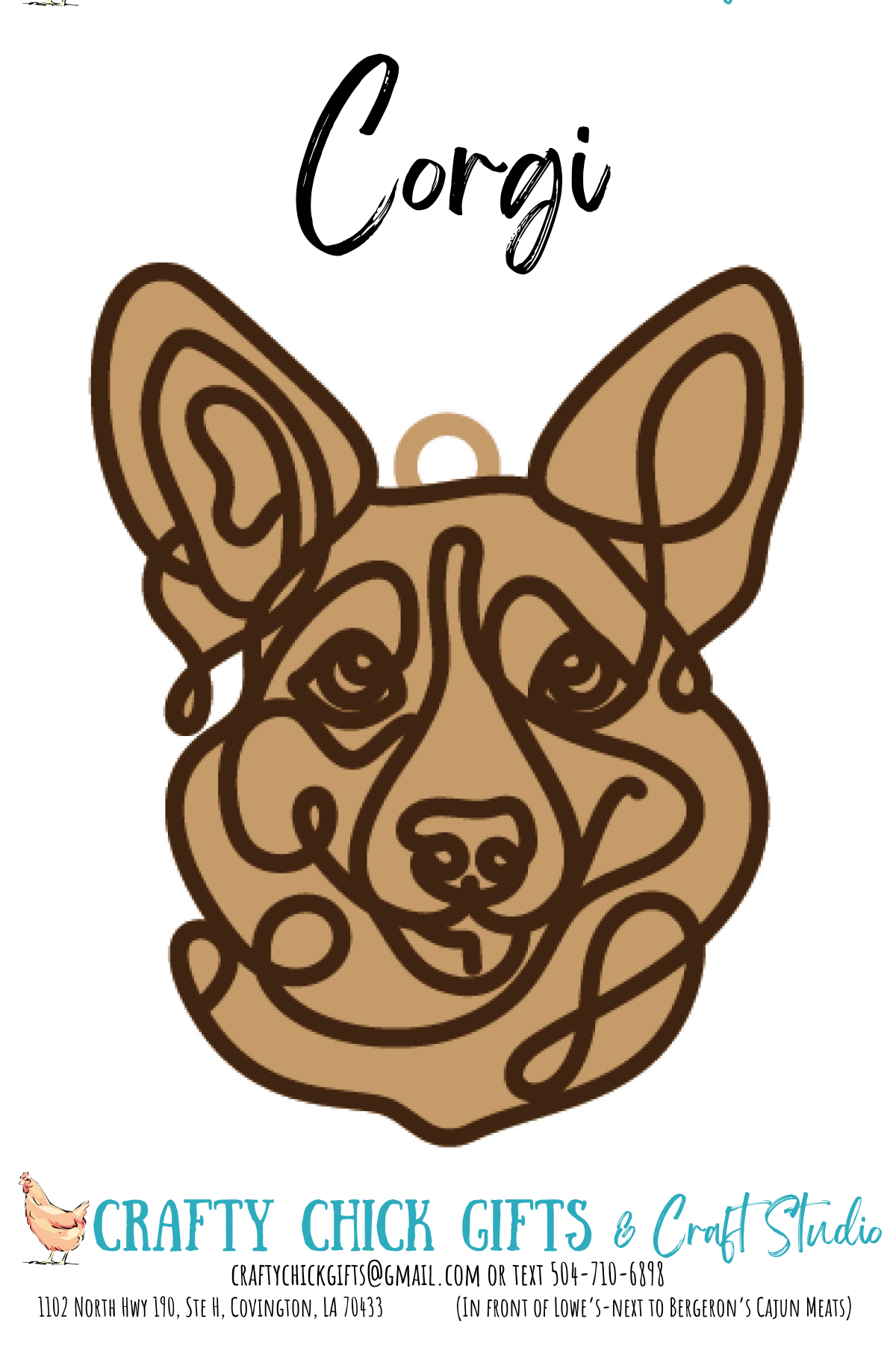 Dog LIne Art Ornament