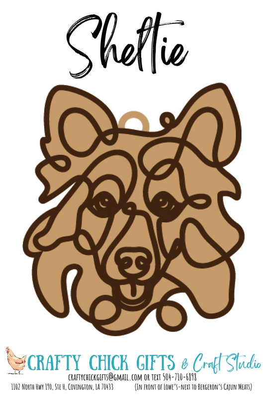 Dog LIne Art Ornament