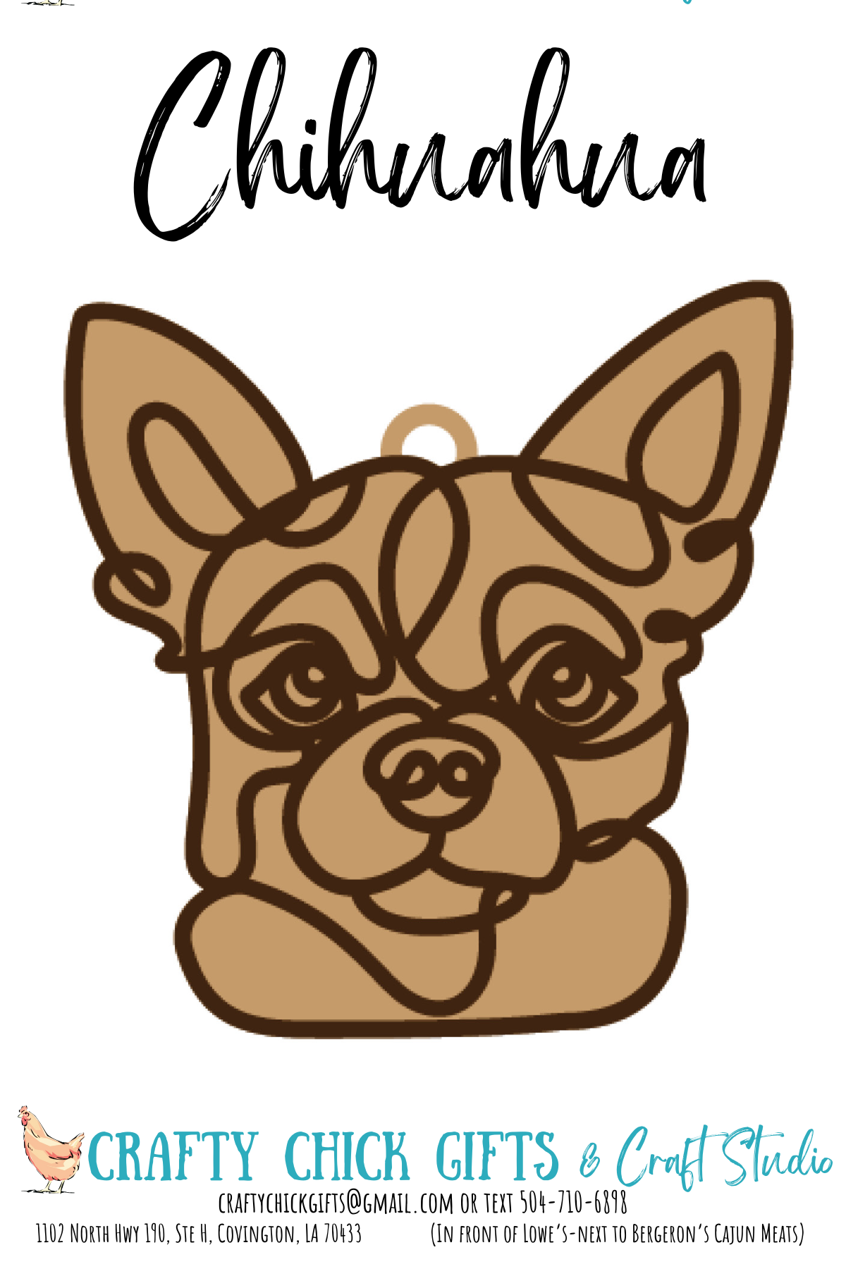 Dog LIne Art Ornament