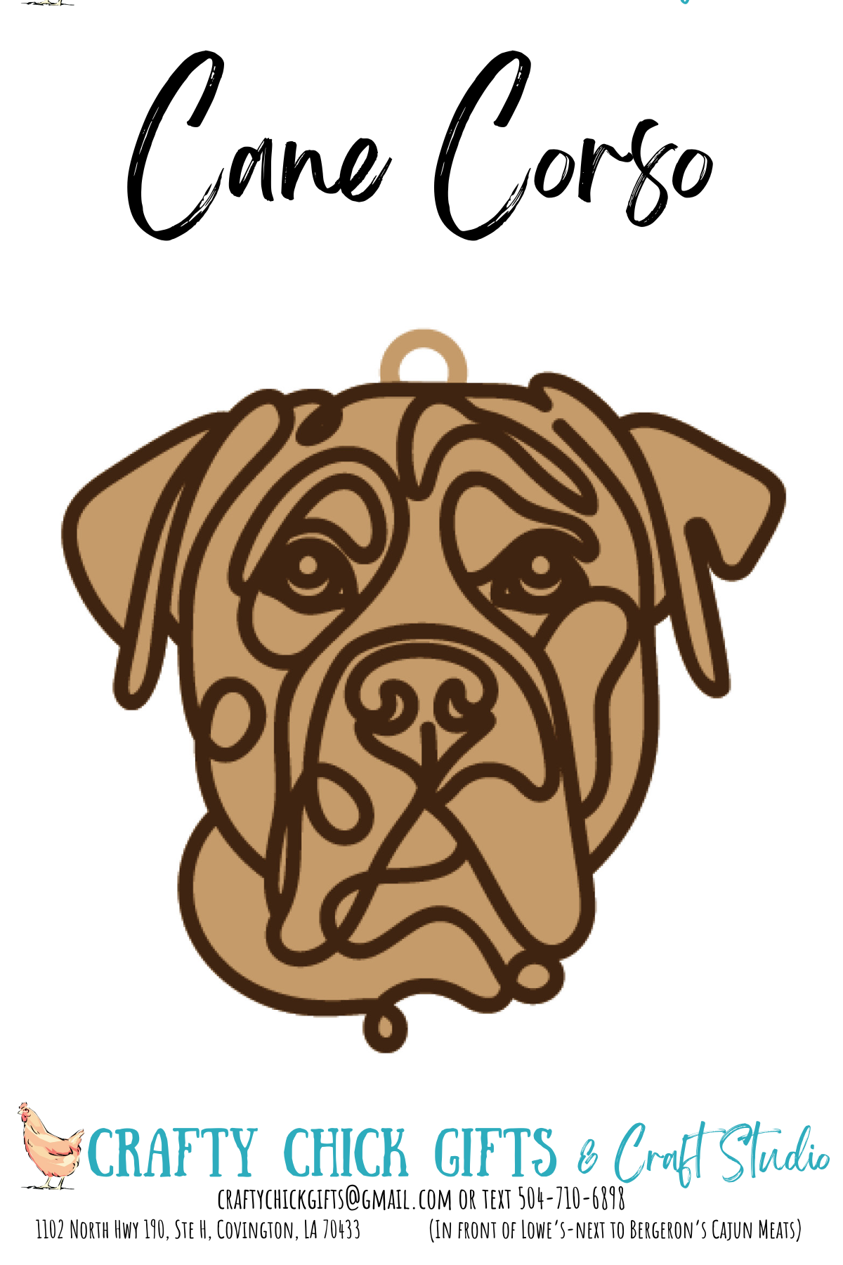 Dog LIne Art Ornament