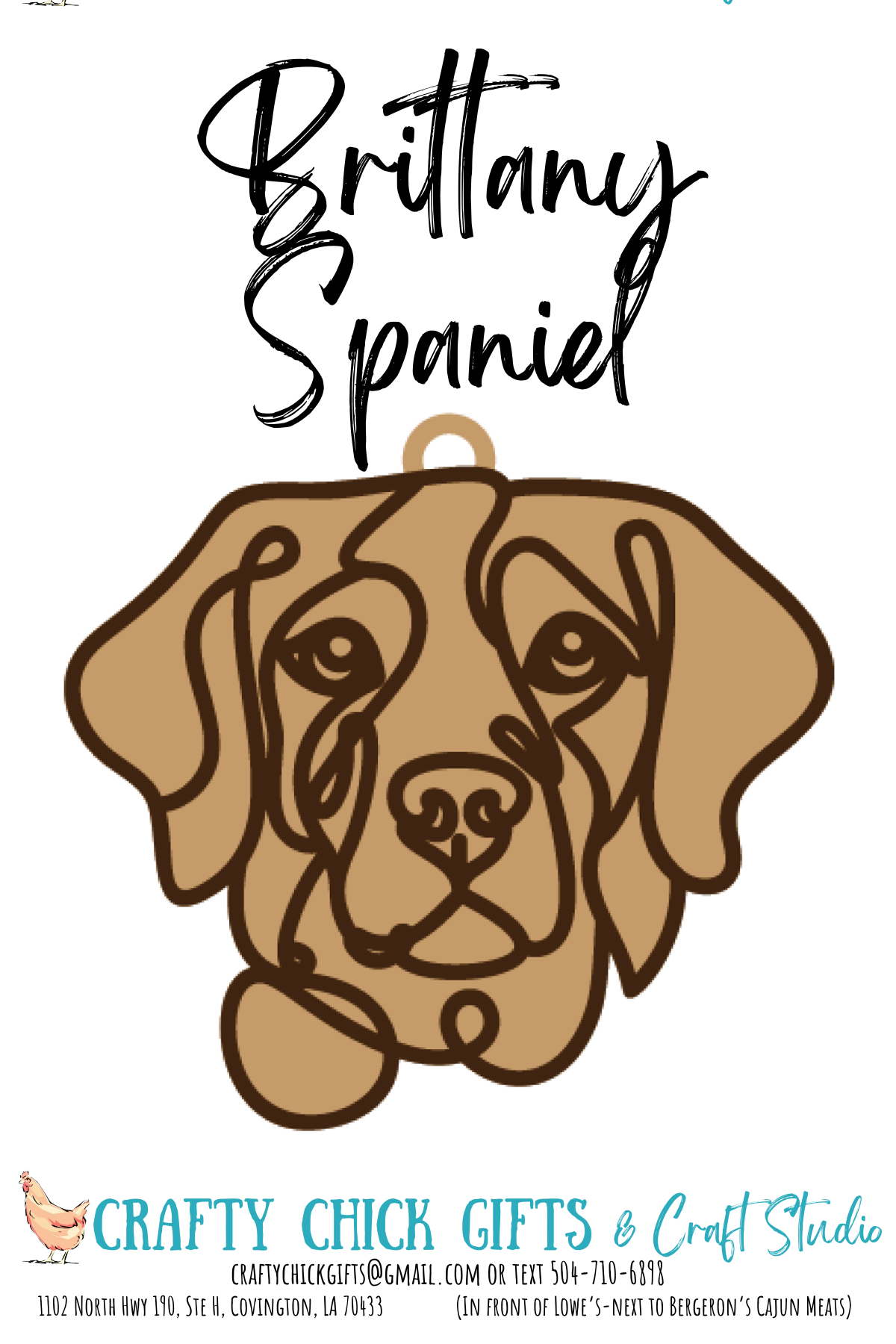 Dog LIne Art Ornament