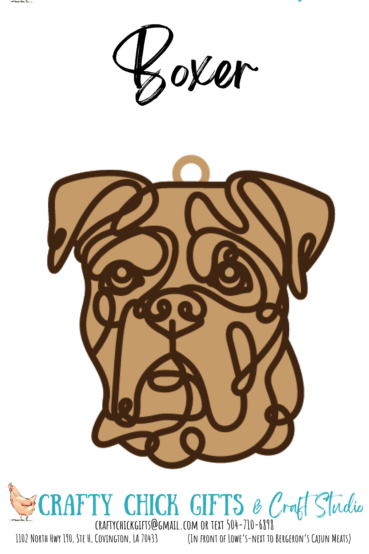 Dog LIne Art Ornament