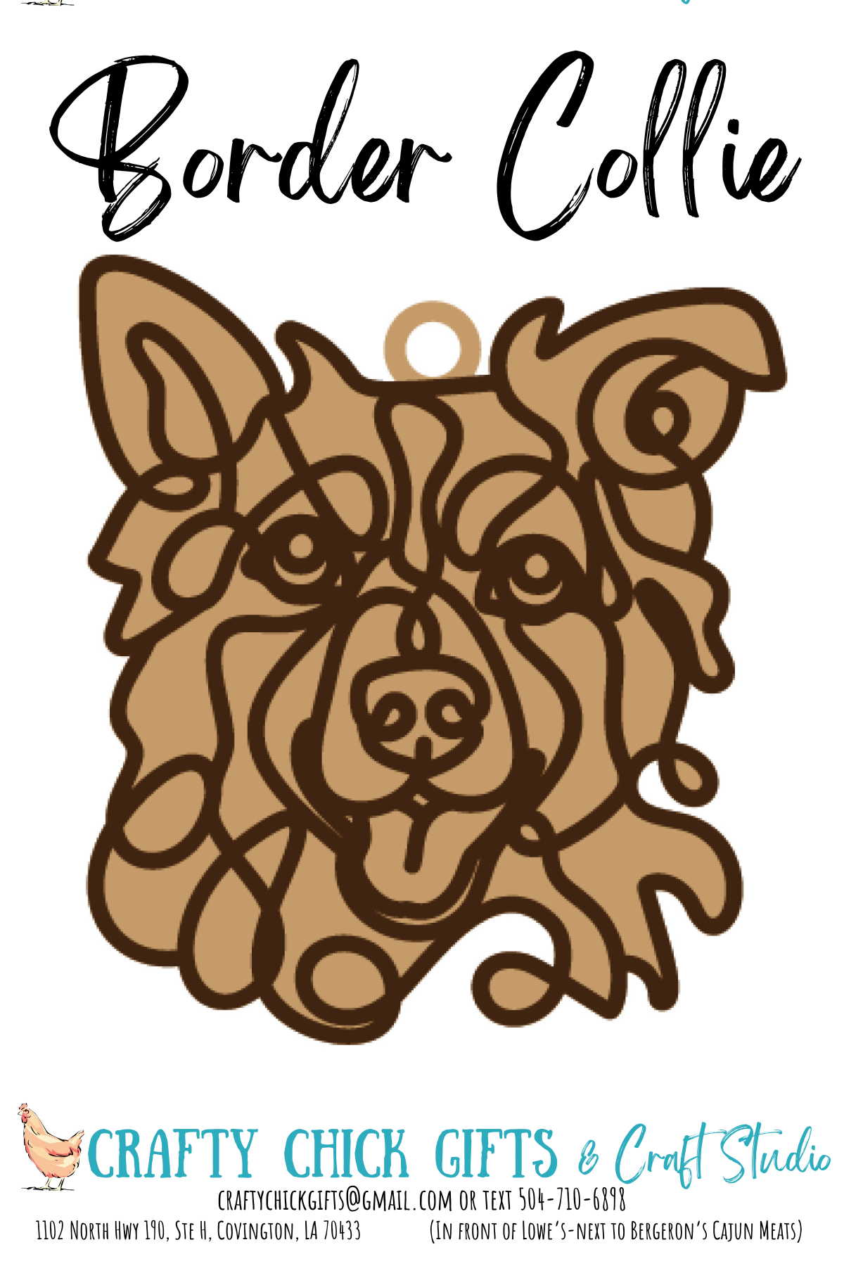 Dog LIne Art Ornament