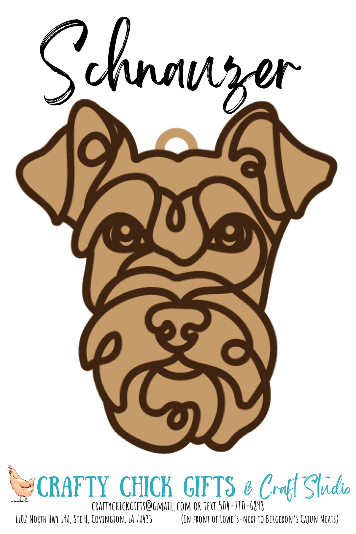 Dog LIne Art Ornament