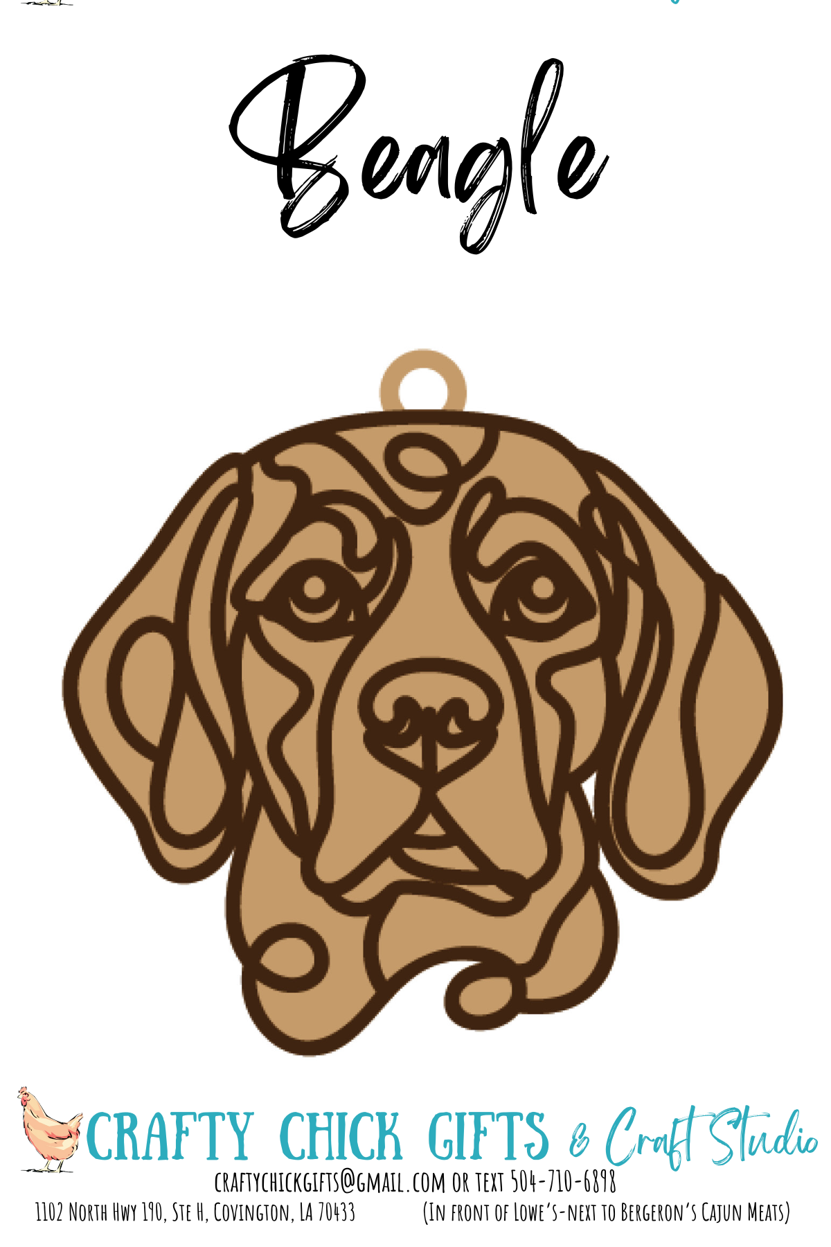 Dog LIne Art Ornament