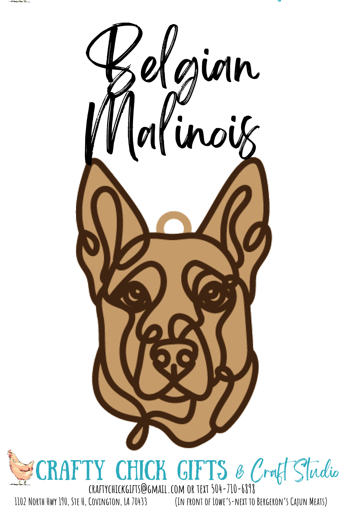 Dog LIne Art Ornament