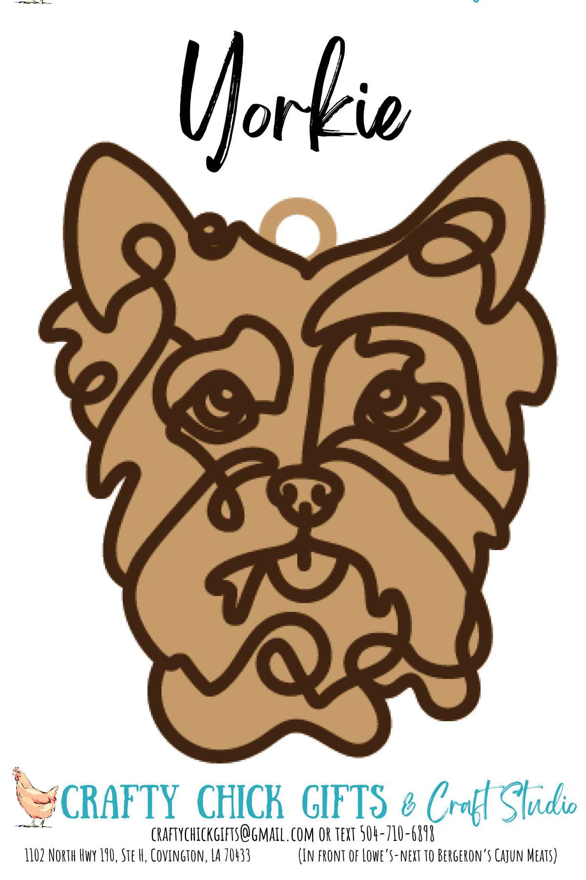 Dog LIne Art Ornament