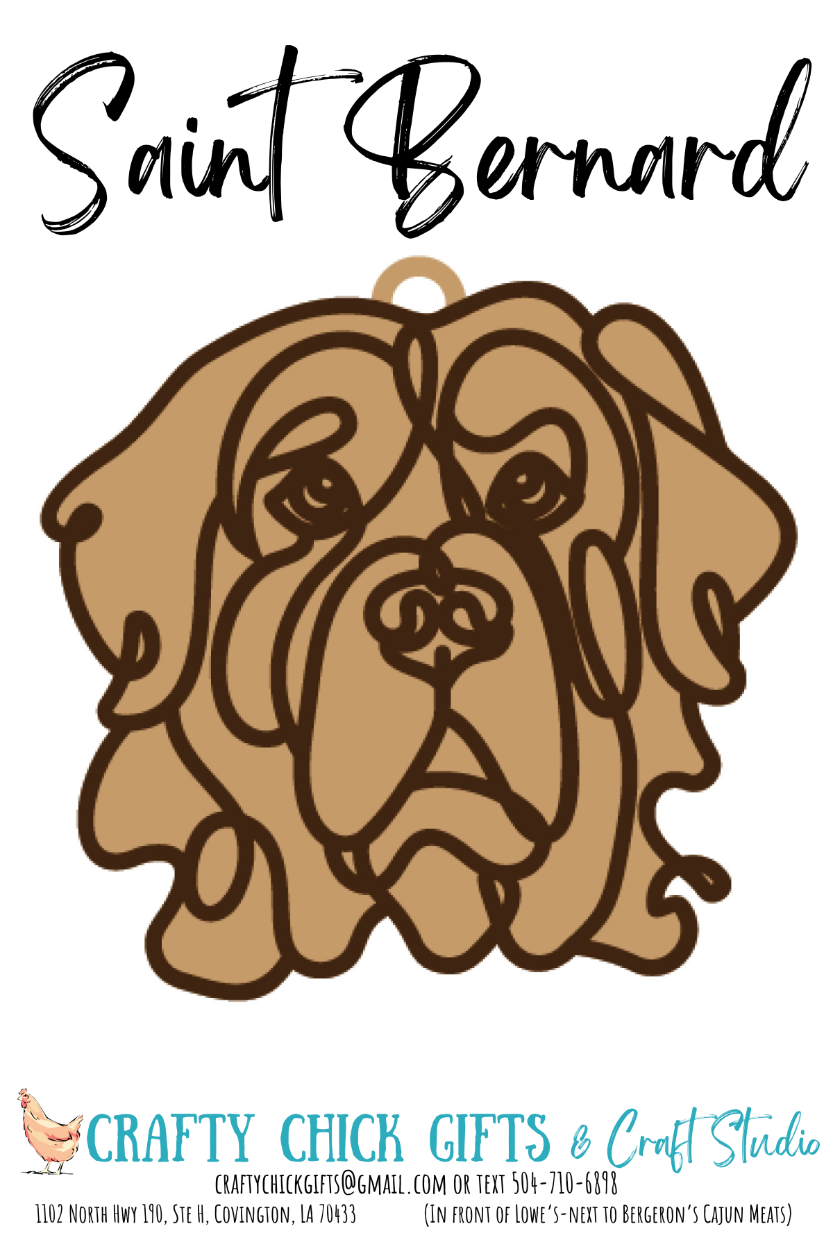 Dog LIne Art Ornament