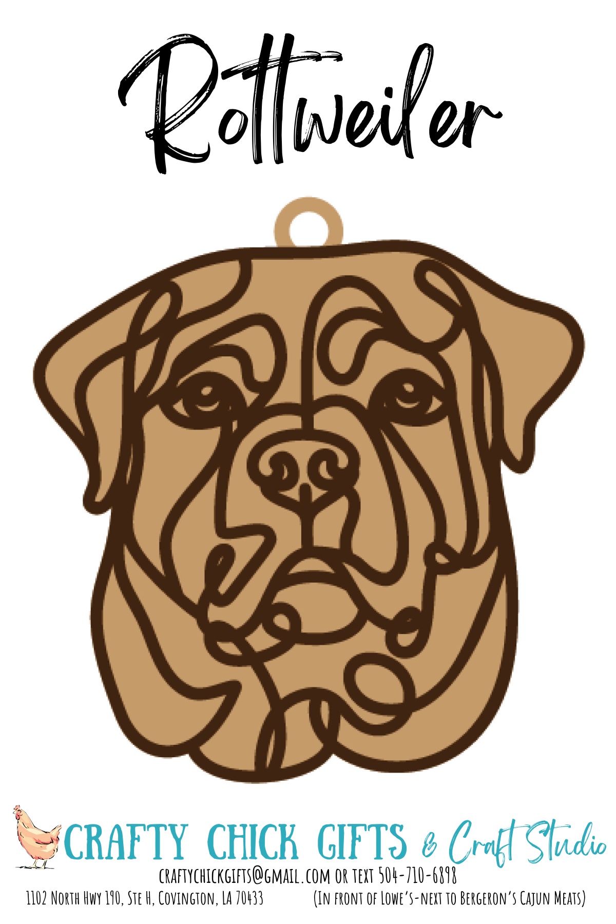 Dog LIne Art Ornament