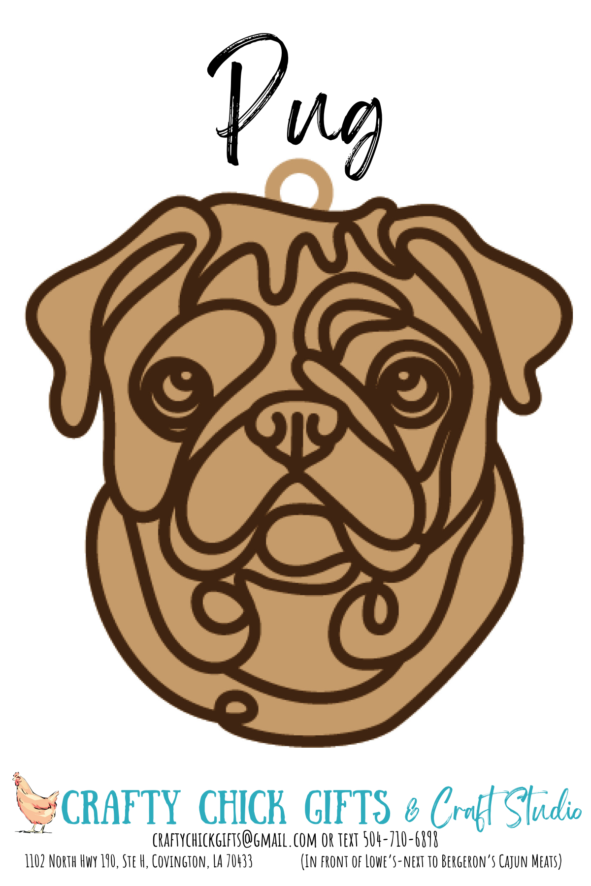 Dog LIne Art Ornament