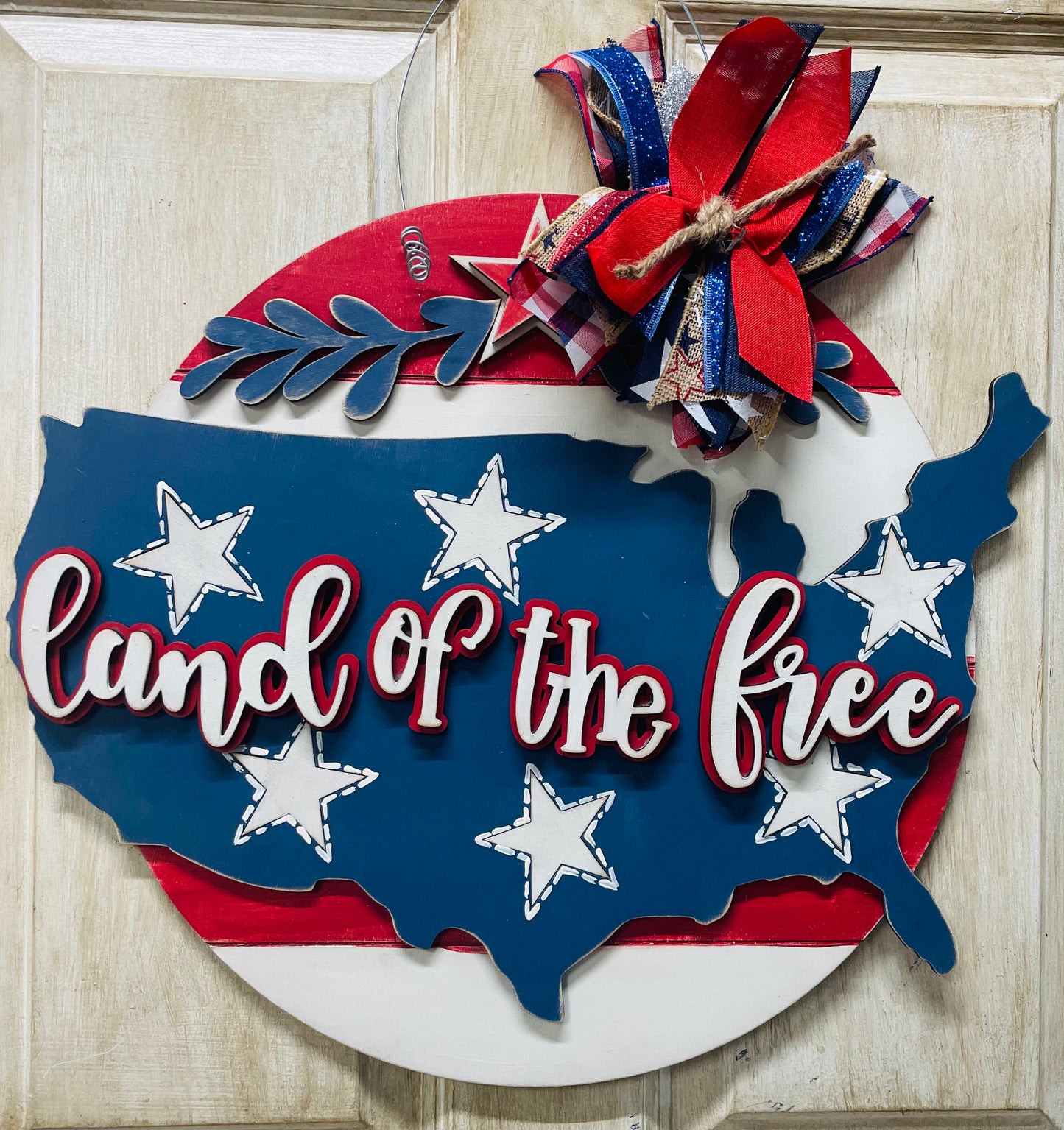 3D Land of the Free DOOR SIGN