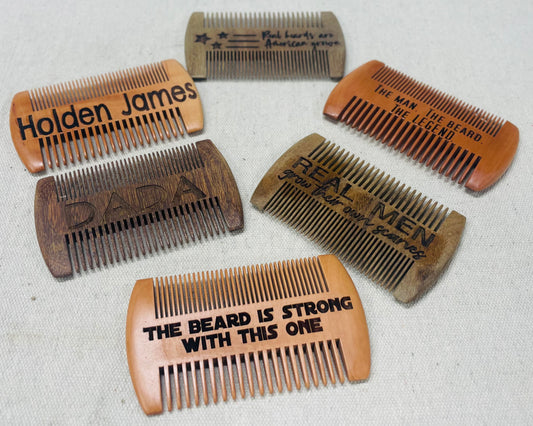 Engraved men’s beard comb