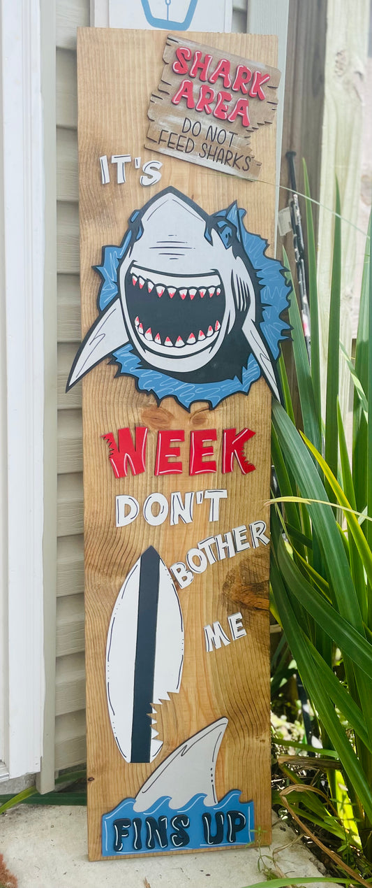 Shark week porch leaner