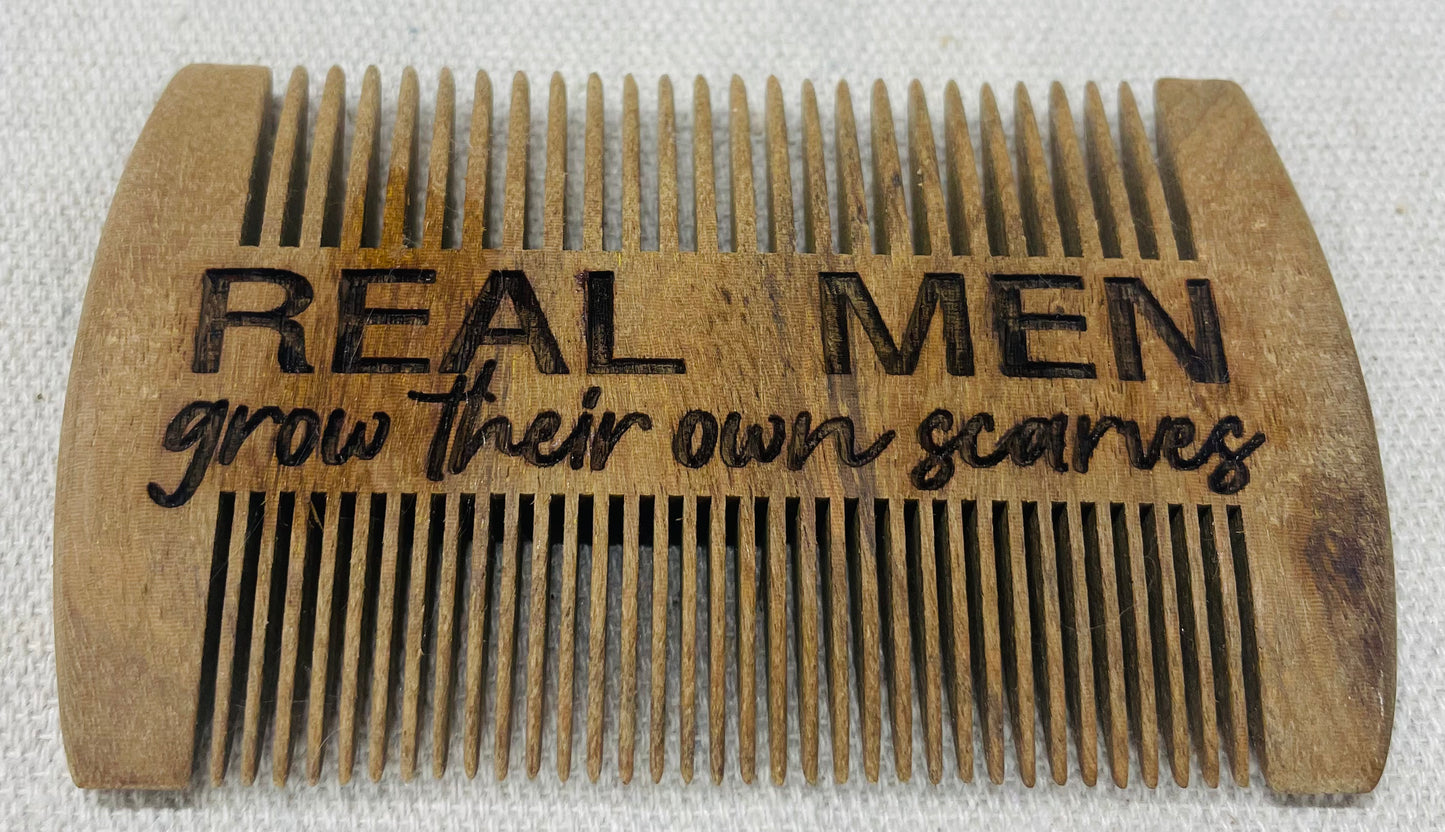 Engraved men’s beard comb