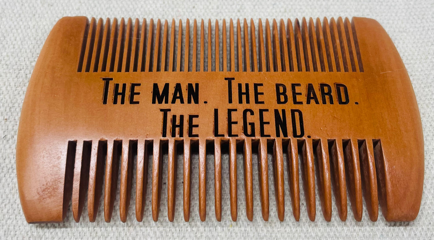 Engraved men’s beard comb