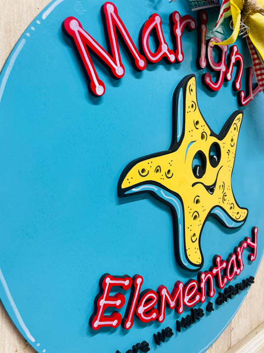 3D Marigny Elementary door hanger