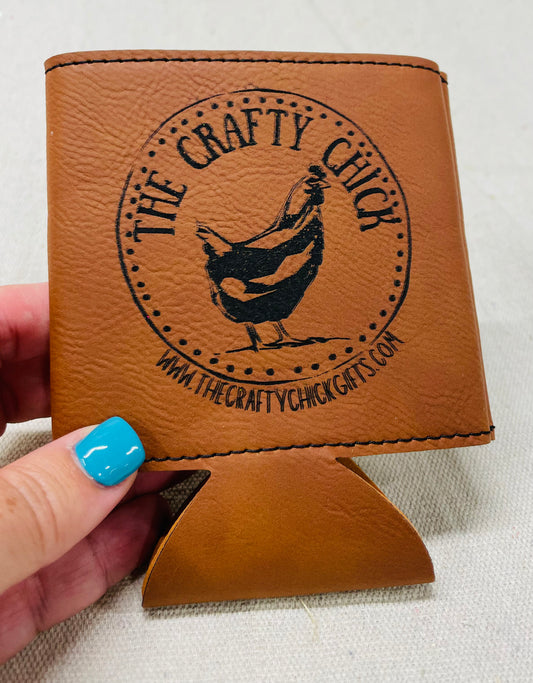 Custom logo/name Leather koozie