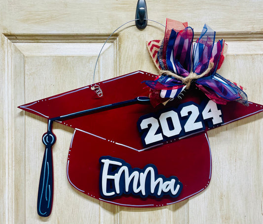 3D graduation cap door hanger