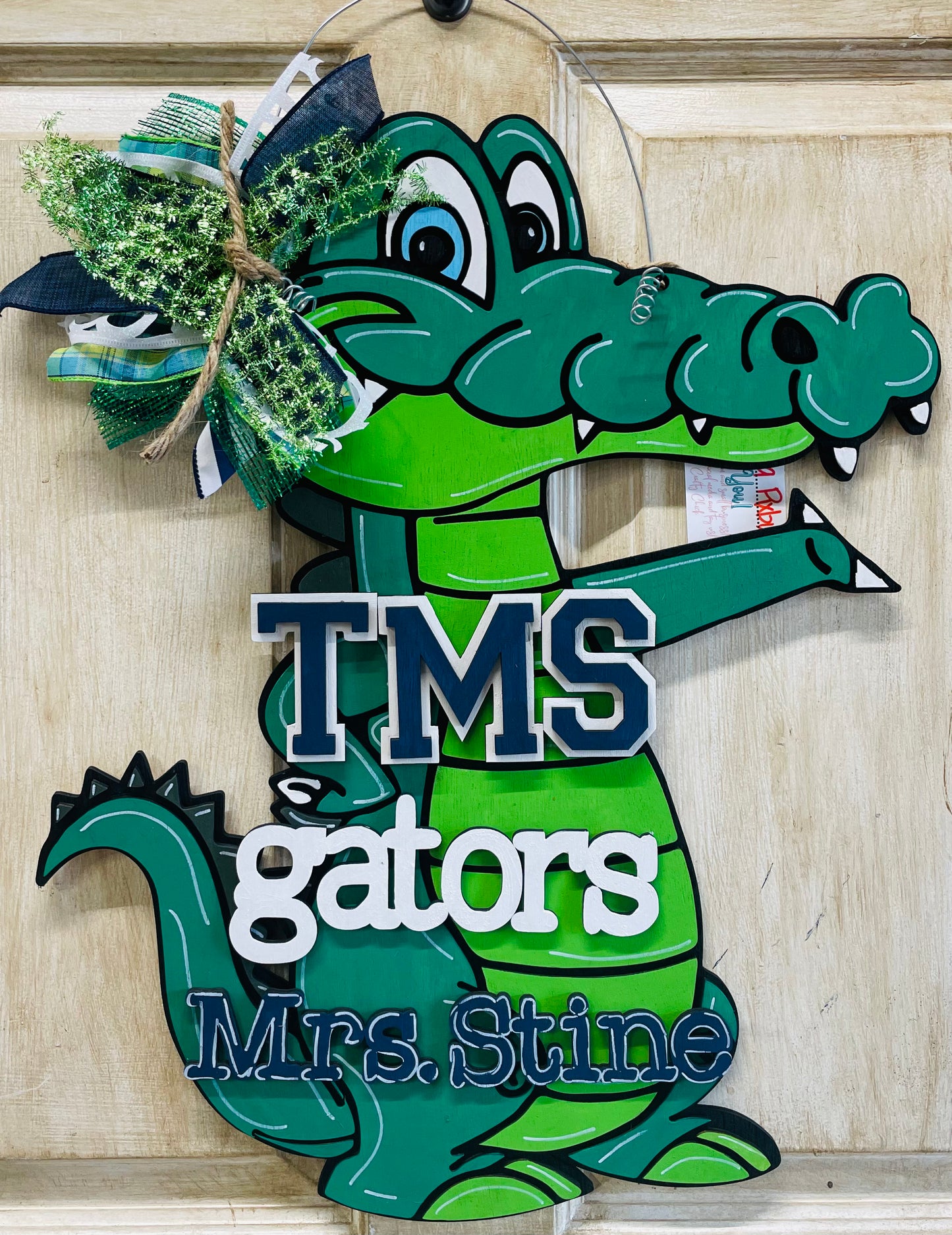 3D Tchefuncte Middle School gators door sign