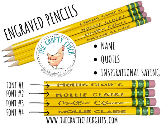 Engraved Ticonderoga pencils 10pk