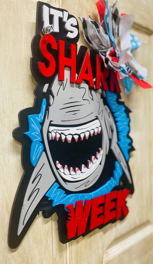 3D Shark Week door hanger