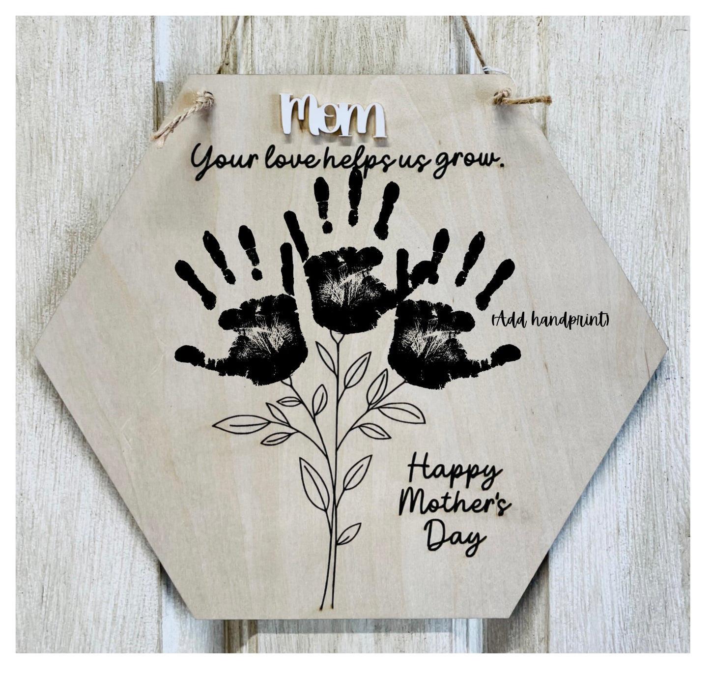 Mothers Day handprint (3 hands) hanger