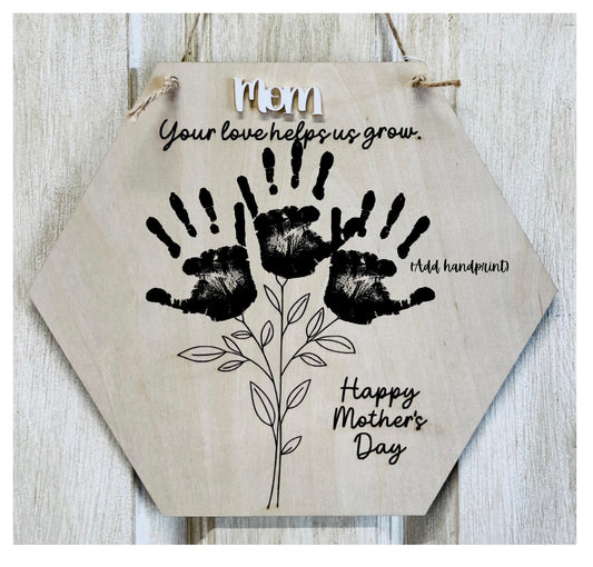 Mothers Day handprint (3 hands) hanger