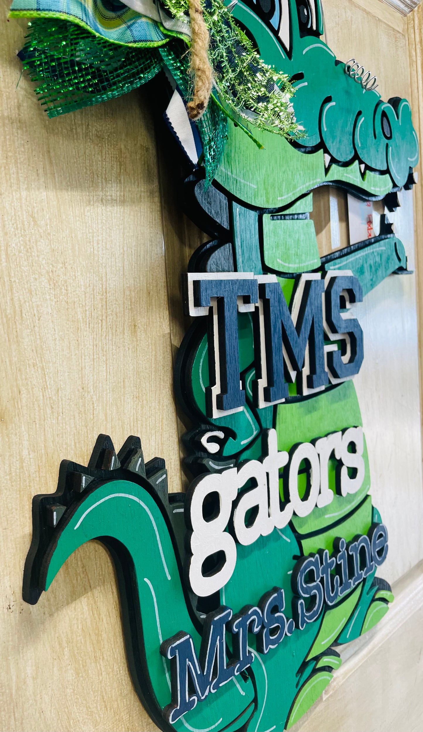 3D Tchefuncte Middle School gators door sign